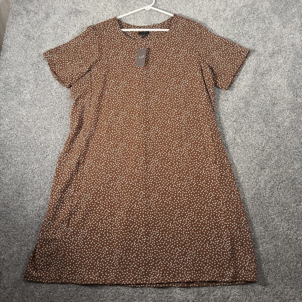 J Jill Dress XLP Petite Polka Dot Classic Smart Casual Preppy Business Casual